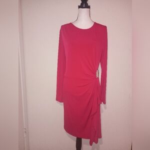 NWT Michael Kors Elegant Red Long Sleeve Dress XL